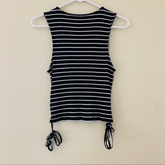 American Eagle Striped Long Strings Wrap Top - Picture 3 of 4